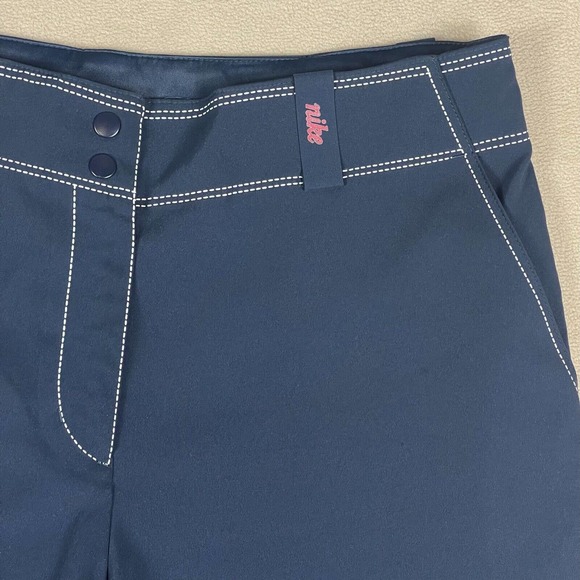 Nike Golf Womens 4 Bermuda Shorts Blue Lightweight Stretch Pocket Snap Closure - Picture 2 of 14